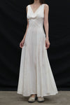 Mutedance 25 Spring/Summer Deep V-neck Silk Short Sleeve Dress MD-MD25SS28-HOARY